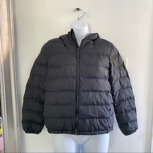 Black Uniqlo down jacket